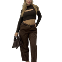 pantalone modello balloon alcantara